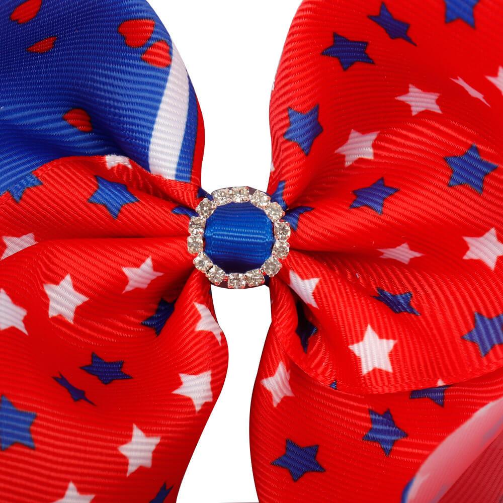 Pompotops American Flag Hair Bow Clips For Girls Independence Day Alligator  Hair Pins Flower Hair Accessories 